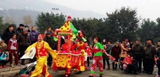 春节初九登高（迎亲队伍）